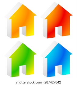 Icon(s) for house, apartment, rent, home, homepage, housing concepts.