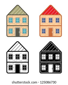 Icons of houses. vector