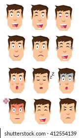Icons of human emotions flat
