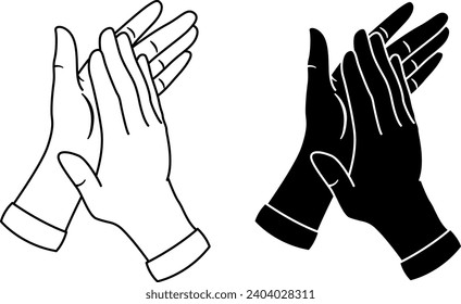 Icons of Human Hands Clap. Hand Gesture. Applause, Encouragement, Support, Appreciation. Vector illustration