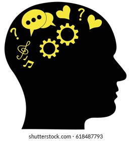 icons, icons, human head silhouette