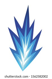 Icons of ice  blue fire. Isolated image, on a white background.