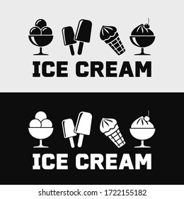 Icons of ice cream and popsicle. Vector illustration