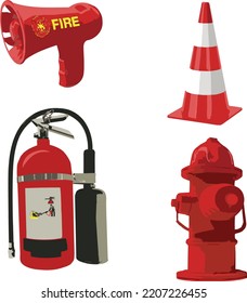 iconos ilustraciones de elementos para bomberos