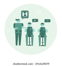Icons of a immunization and vaccine injection.