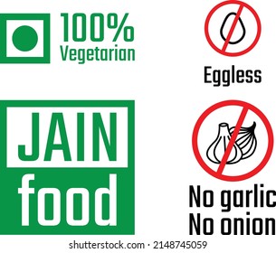 Icons to indicate vegetarian and jane products.	