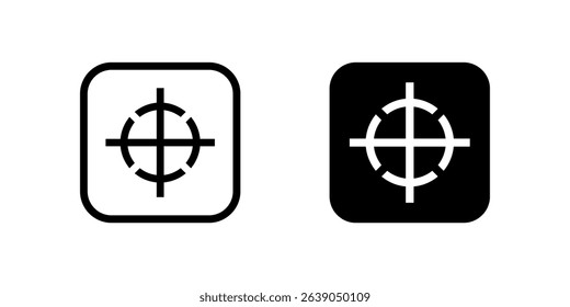 Icons indicating the center of gravity, important for heavy lifting, machinery, and ensuring balanced handling of goods in logistics and construction.