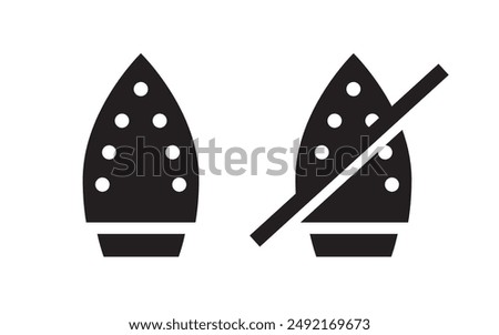 Icons indicating items that can and cannot be ironed. Vector illustration.