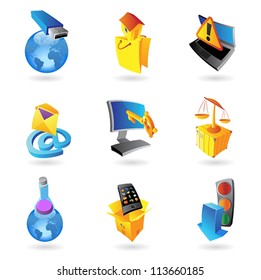 Icons for industry and ecology. Vector illustration.