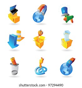 Icons for industry and ecology. Vector illustration.