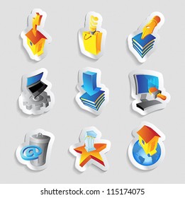 Icons for industry, energy and ecology. Vector illustration.