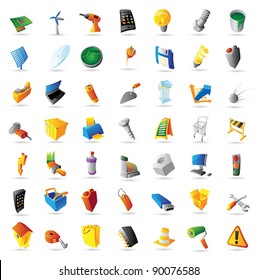 Icons for industry, technology and computers. Vector illustration.