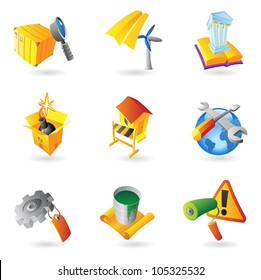 Icons for industry. Vector illustration.