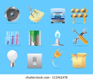 Icons for industry. Vector illustration.