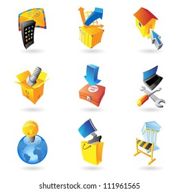 Icons for industry. Vector illustration.