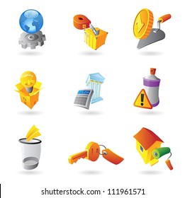Icons for industry. Vector illustration.