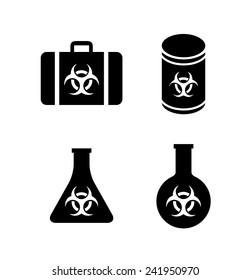 Icons: infectious items. Biohazard concept.