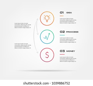 Icons infographics. Element of chart, graph, diagram with 2 options - parts, processes, timeline. Vector business template for presentation, workflow layout, annual report