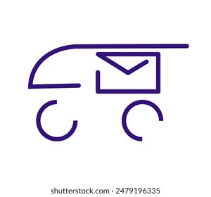 Icons infographics postal delivery truck