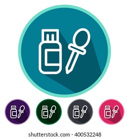 icons ink bottle dropper for Web and Mobile