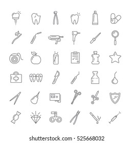 Icons with instruments for dentists