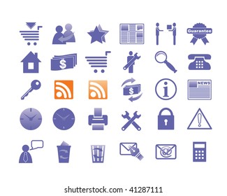 Icons for Internet and Website. All icons organized in groups for usability.