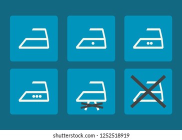  icons for ironing care symbols set