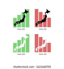 Icons For Japanese Stock Market Index Of Nikkei 225