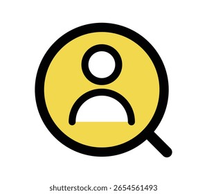 Icons of job application, job hunting, job change, human resources, magnifying glass