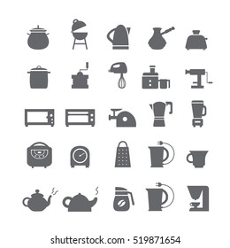 Icons with kitchen appliances