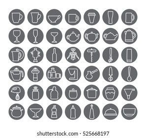 Icons with kitchen appliances