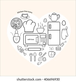Icons of kitchen items to you