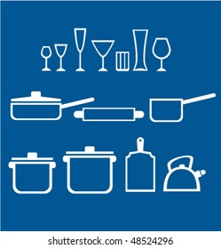 Icons of kitchen ware