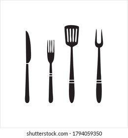 Icons of kitchen ware and utensils