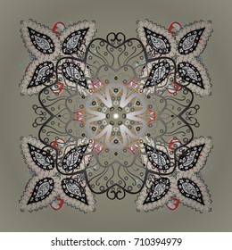 Icons, labels. Colorful snowflake Vector illustration. Vector winter snowflakes on colorful background. Flat design. Vector illustration. Snowflake icon, isolated.