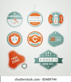 icons and labels for the sale of shares