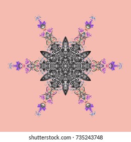 Icons, labels. Vector illustration. Snowflake icon, isolated. Flat design. Colorful snowflake Vector illustration. Vector winter snowflakes on colorful background.