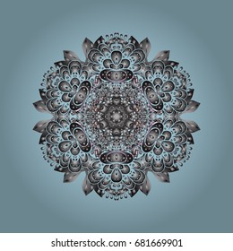 Icons, labels. Vector winter snowflakes on colorful background. Colorful snowflake Vector illustration. Vector illustration. Flat design. Snowflake icon, isolated.