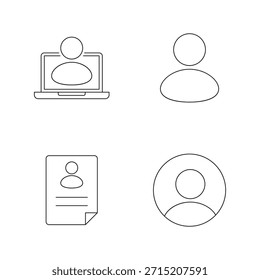 Iconos para el usuario del ordenador portátil y el documento del cv