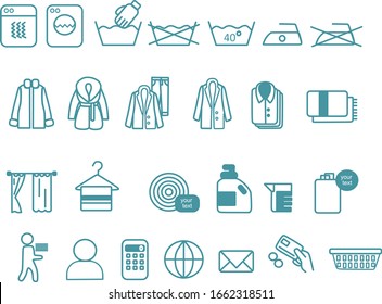 
icons for the laundry room. The main symbols that you may need to create your website or design your application