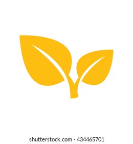 Icons of leaf design yellow 