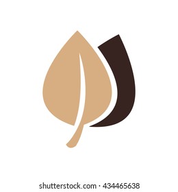 Icons of leaf  vector brown color