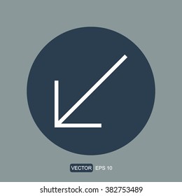 icons left down arrow for Web and Mobile