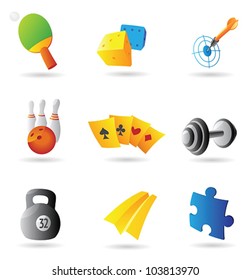 Icons for leisure and gambling. Vector illustration.