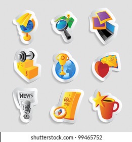 Icons for leisure, travel, sport and arts. Vector illustration.
