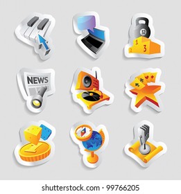 Icons for leisure, travel, sport and arts. Vector illustration.