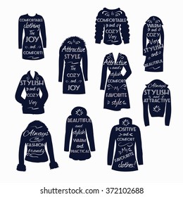 Icons with lettering clothes for women