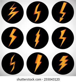 icons lightning in the black circle