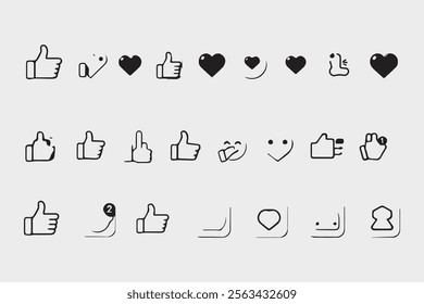 Icons like likes, hearts, message bubble, bookmarks. Silhouette, black, like icon, heart, speech bubble, pin buttons, reaction under the post. Vector icons
