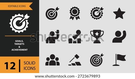 Icons like objective completed result success trophy award and performance star help communicate winning outcomes recognition excellence and measurable achievements across dashboards reports and productivity tools